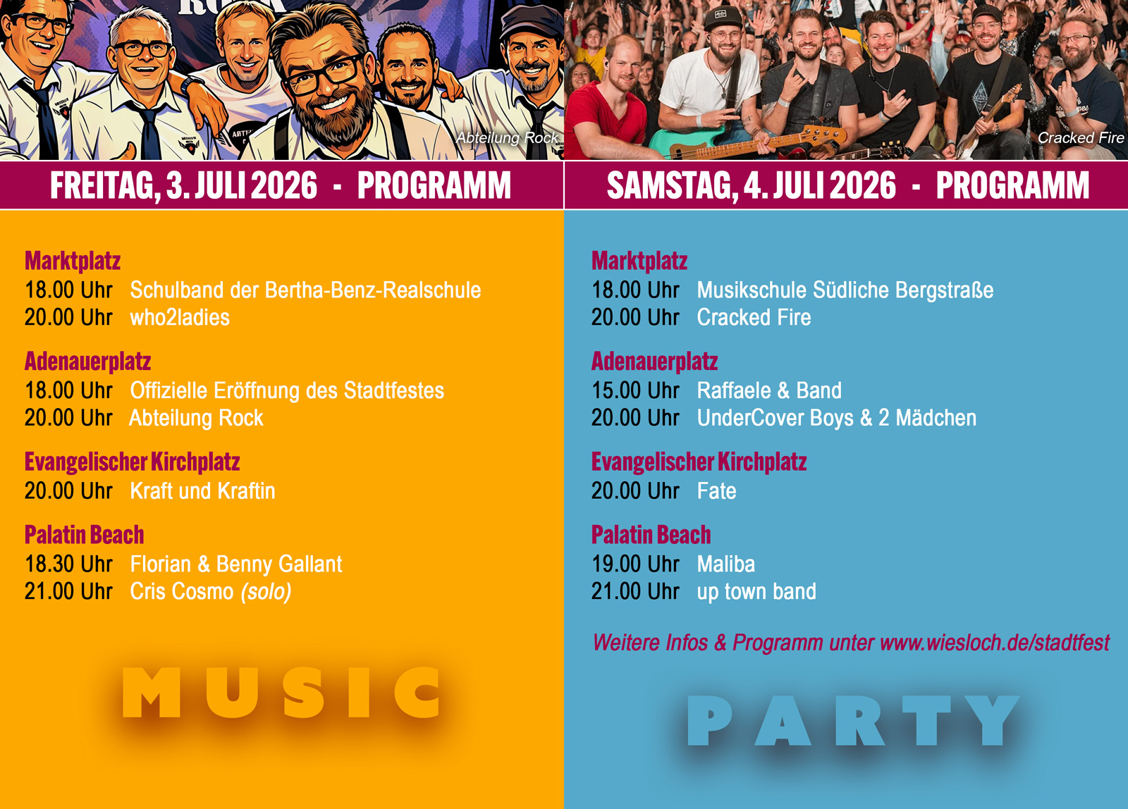 Freitag + Samstag - Programm